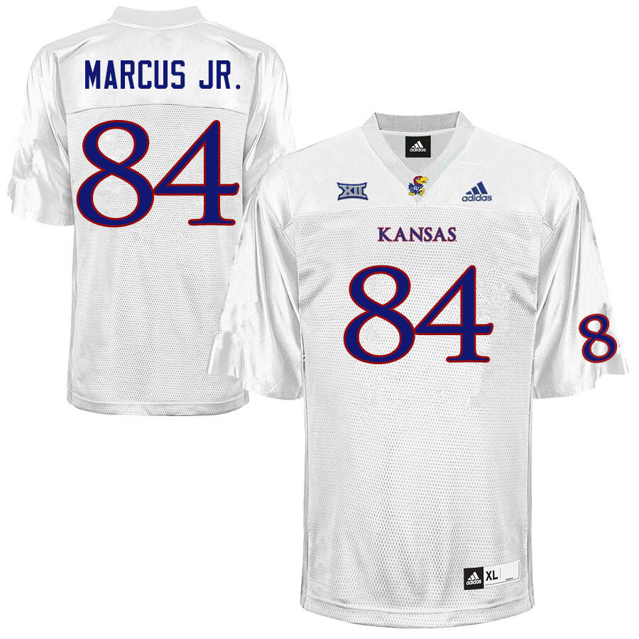 Men #84 Thomas Marcus Jr. Kansas Jayhawks College Football Jerseys Sale-White - Click Image to Close